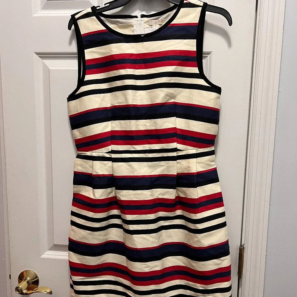 j.crew NWT size 8 multicolored striped cotton  dress
